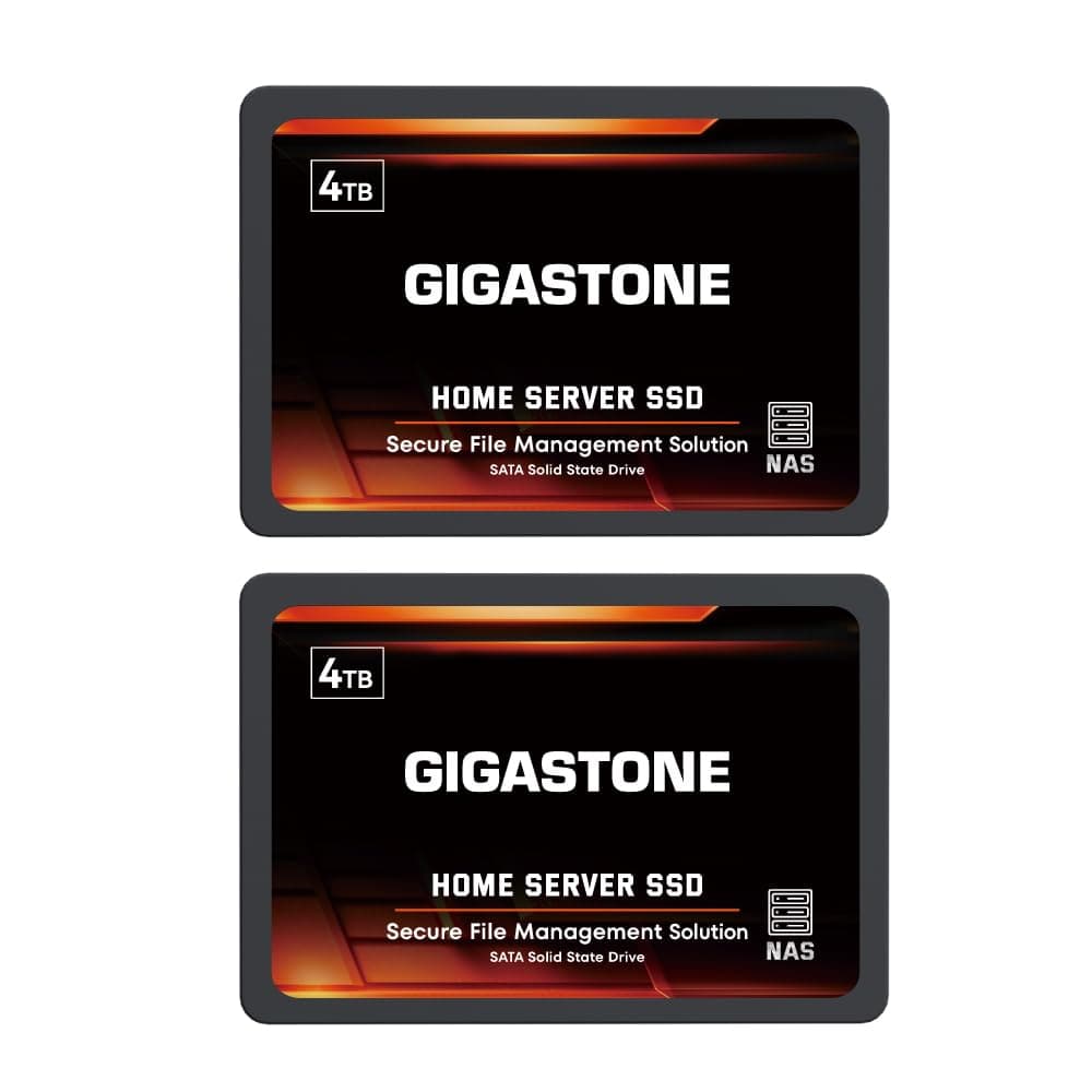 Gigastone Home Server SSD 4TB (Pack x2) para NAS, 3D NAND, 24/7 Cache, 2.5" SATA GS-SSD-HS-4TB-2PK-B