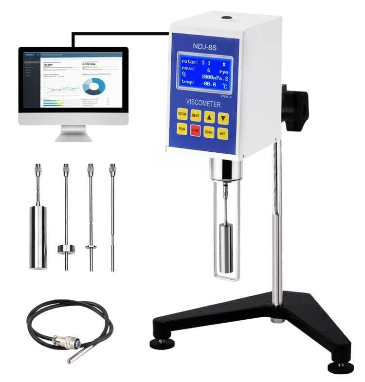 Saladulce Digital Rotary Viscometer NDJ-8S con Salida de Datos y Sonda de Temperatura Dina-028