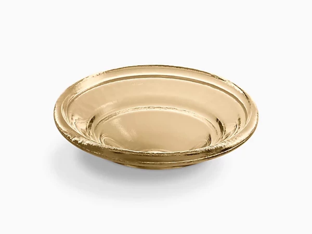 KOHLER K-2276-TG7 Spun Glass Oval Faceted Vessel Sink, Translucent Sandalwood