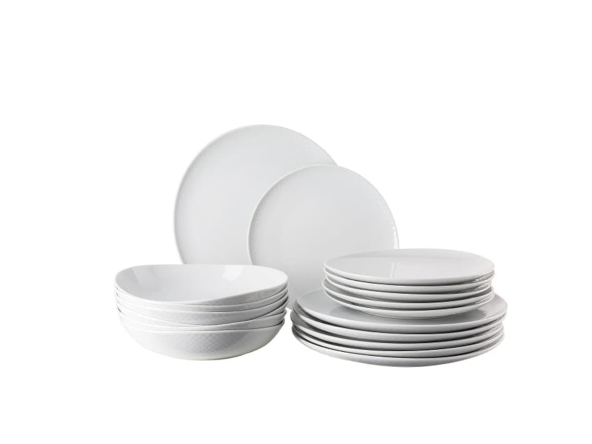 Rosenthal Junto Weiss Juego de vajilla blanca para 6 personas, 18 piezas 10540-800001-28647