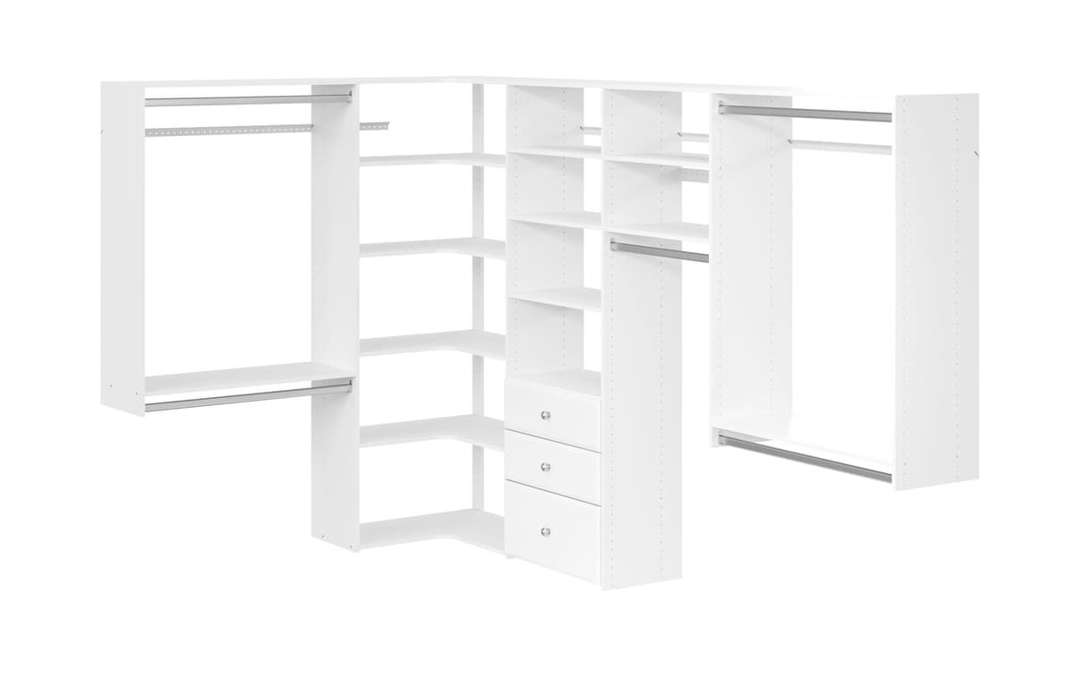 Easy Track PH43-WH Kit Closet Organizer Corner Ultimate en Blanco con Herrajes Cromados