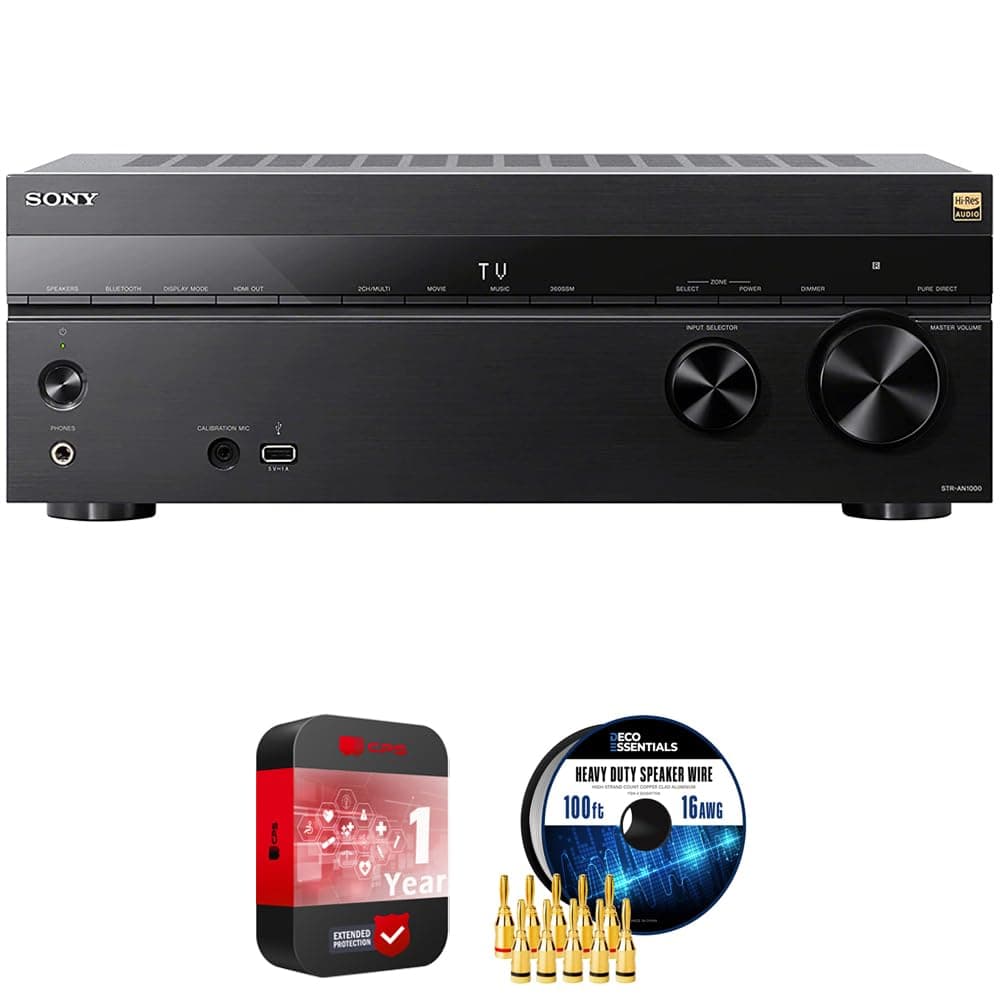 Sony STR-AN1000 Receptor A/V 7.2 8K con Paquete de Accesorios y Protección E1SNSTRAN1000