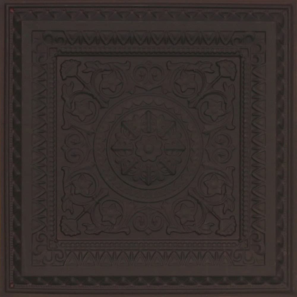From Plain To Beautiful In Hours 223 La Scala PVC 24x24 Glue-up o Lay-in Ceiling Tile Pack de 50, Black 223bk-24x24-50