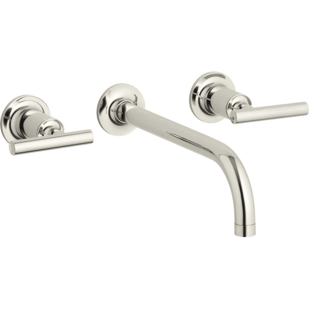 Kohler T14414-4-SN Purist Grifería de Pared para Lavabo con Manijas de Palanca, 1.2 gpm, Níquel Pulido