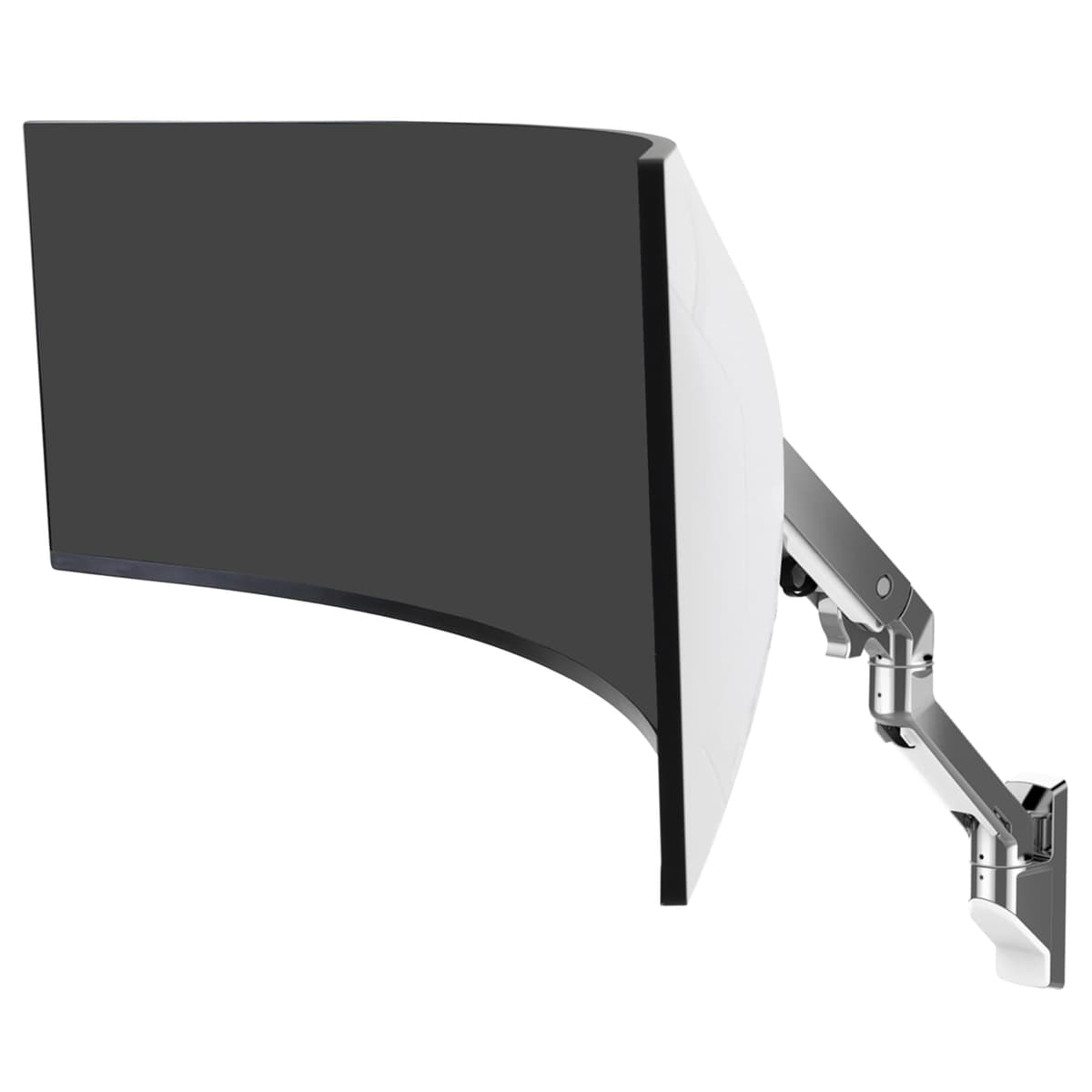 Ergotron - Brazo para monitor ultrapanorámico simple HX con pivote HD, montaje VESA en pared - para monitores curvos 1000R hasta 49 pulgadas, 12,7 a 19 kg - pivote HD, aluminio pulido 98-708-026