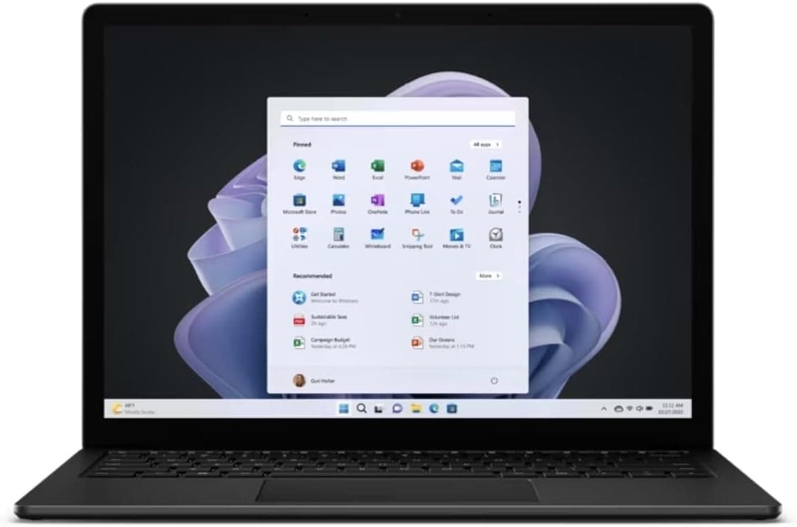 Microsoft Surface Laptop 5, 13.5" PixelSense táctil, Intel i5 12.ª generación, 8 GB RAM, 256 GB SSD, Windows 11 Pro negro (reacondicionado) RIV-00005