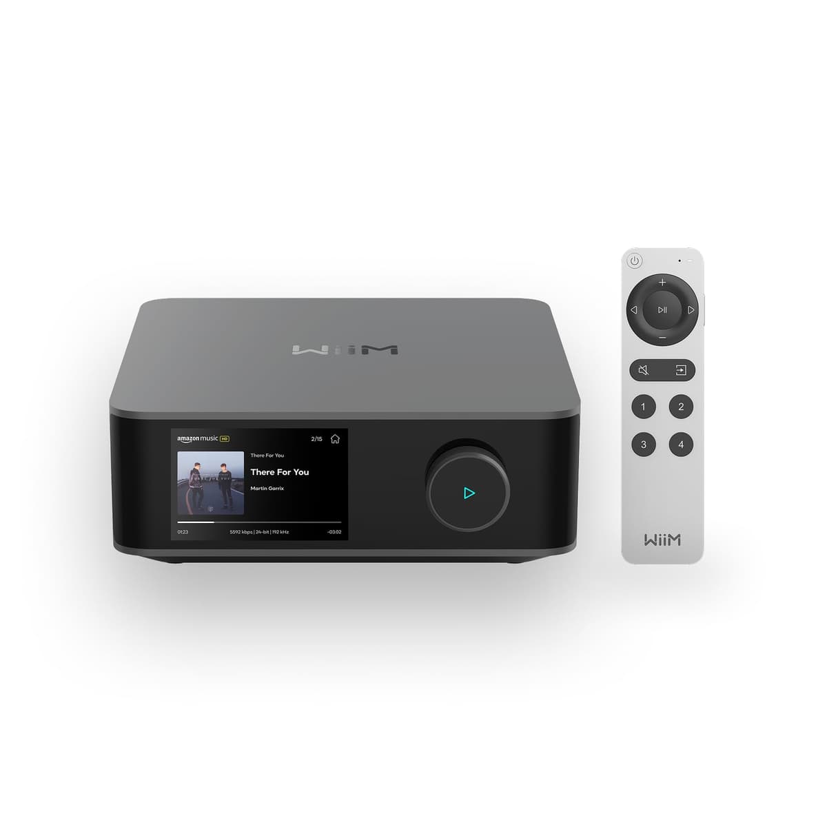 WiiM Amp Ultra con Control Remoto de Voz 2 | Amplificador de Streaming de 100W con DAC ESS ES9039Q2M de Alta Gama y Duales Amplificadores TI TPA3255 | Ecualización RoomFit Integrada y Pantalla Táctil | Entradas HDMI ARC, Óptica, RCA | Gris Espacial AMP003