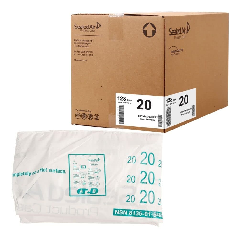 Sealed Air Instapak Quick RT #20 Bolsas de espuma para cajas 18"x18" (Caja de 128) IQBLKRT-20