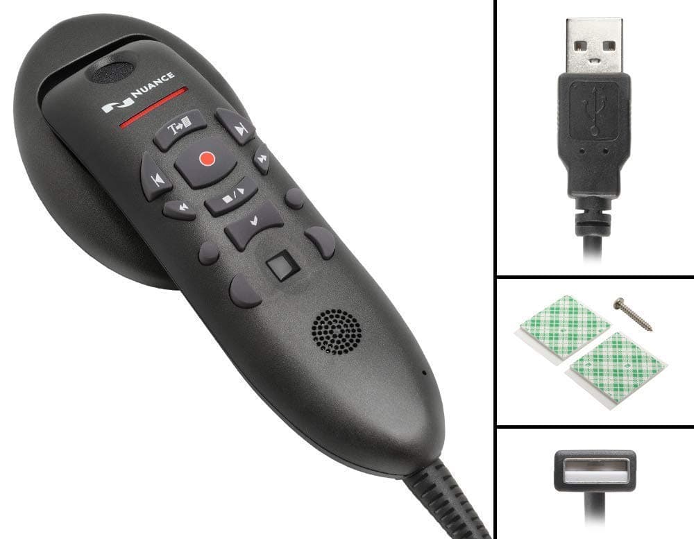 Dragon Medical Nuance PowerMic III 3 Micrófono de Reconocimiento de Voz Edición Médica (Cable de 3 pies)