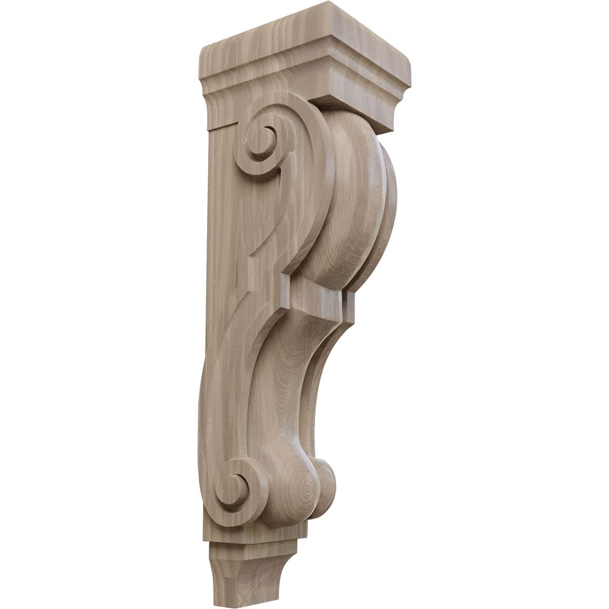 Ekena Millwork CORW08X09X30TRWA Large Jumbo Traditional Wood Corbels, 8W x 9D x 30H, Walnut