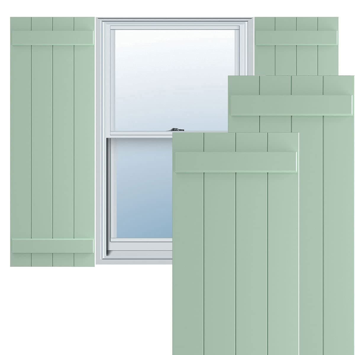 Ekena Millwork 21 1/2"W x 76"H True Fit PVC Board-n-Batten, Seaglass (par) TFP101BBF21X076SG