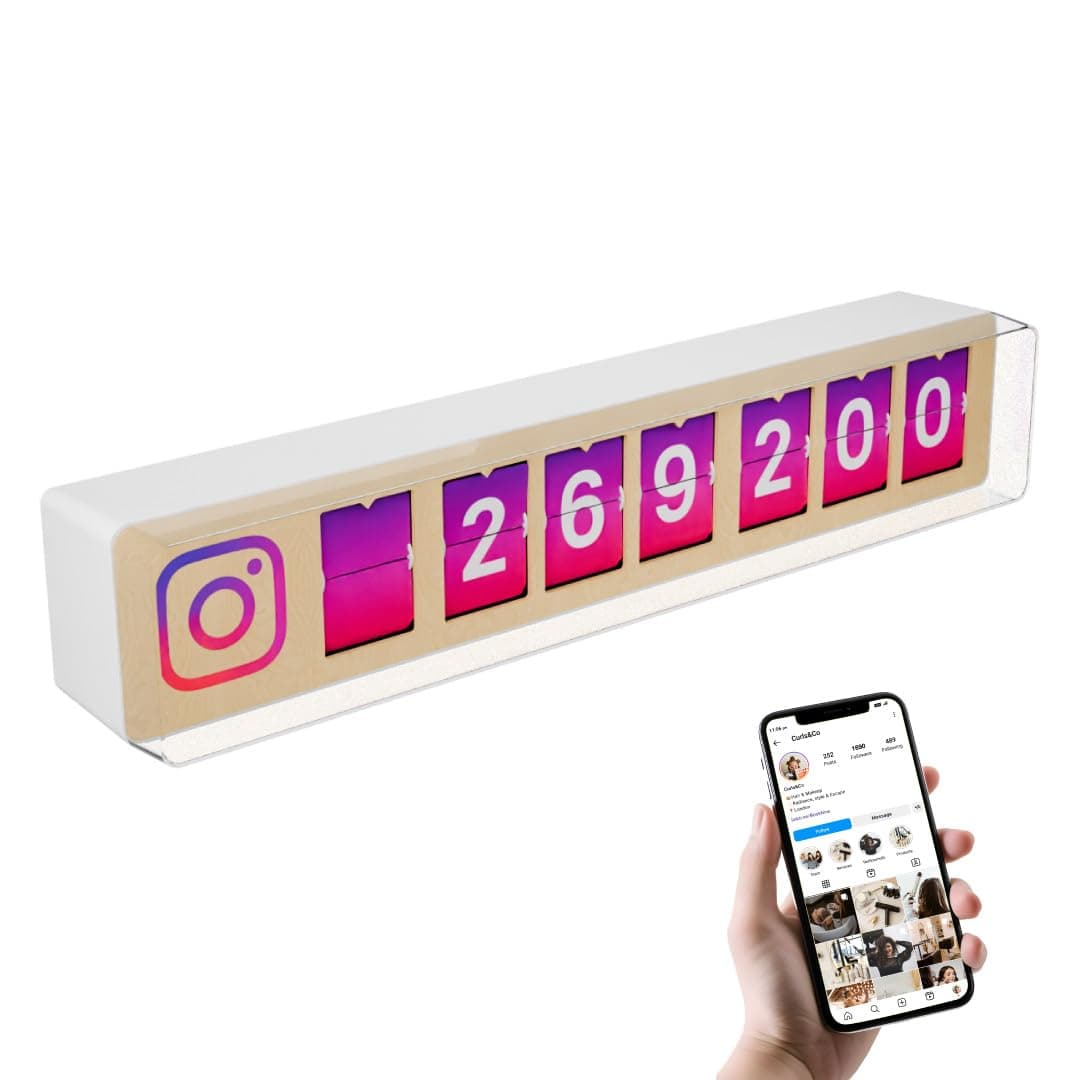 Smiirl Instagram Follower Counter - Contador Físico en Tiempo Real (Púrpura, 7 dígitos)