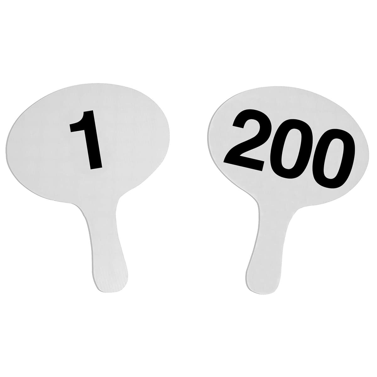 Set de paletas para subasta Better Bidders Cartonplast 1-200, forma oval, BasicPRO (Q=200) C2001200P1325OVL