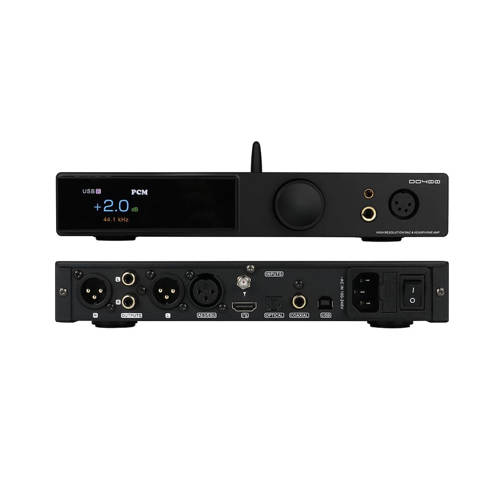 AOSHIDA SMSL DO400 Amplificador de Auriculares Balanceado Completo DAC ES9039MSPRO XMOS-XU316 USB MQA Entradas USB/AES/Óptica/Coaxial/IIS Salidas 4.4 mm/6.35 mm/4-XLR Amplificadores para Auriculares (Negro)
