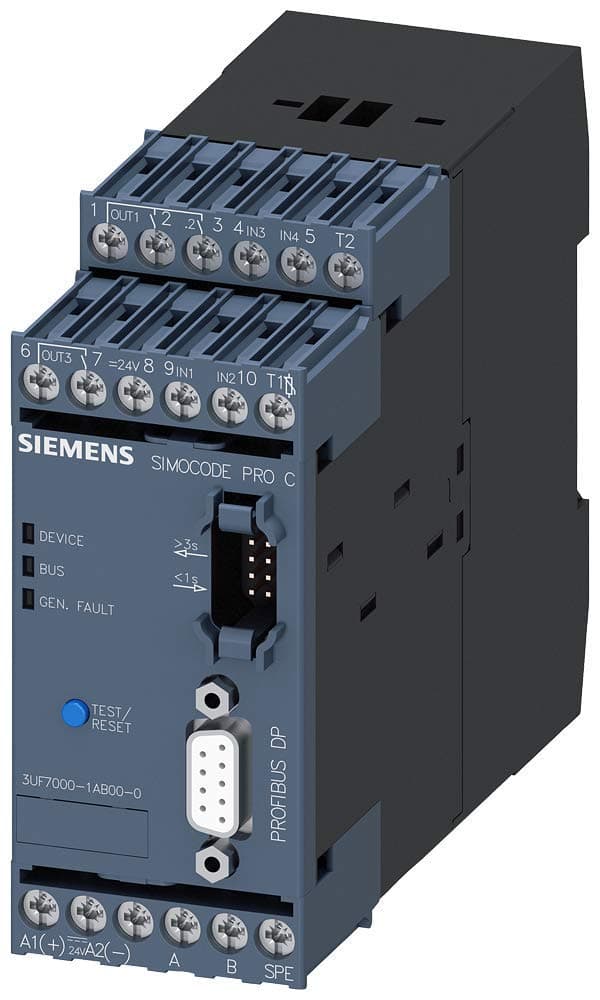 Siemens 3UF7 000-1AB00-0 SIMOCODE pro C, dispositivo de control de motores 24VDC