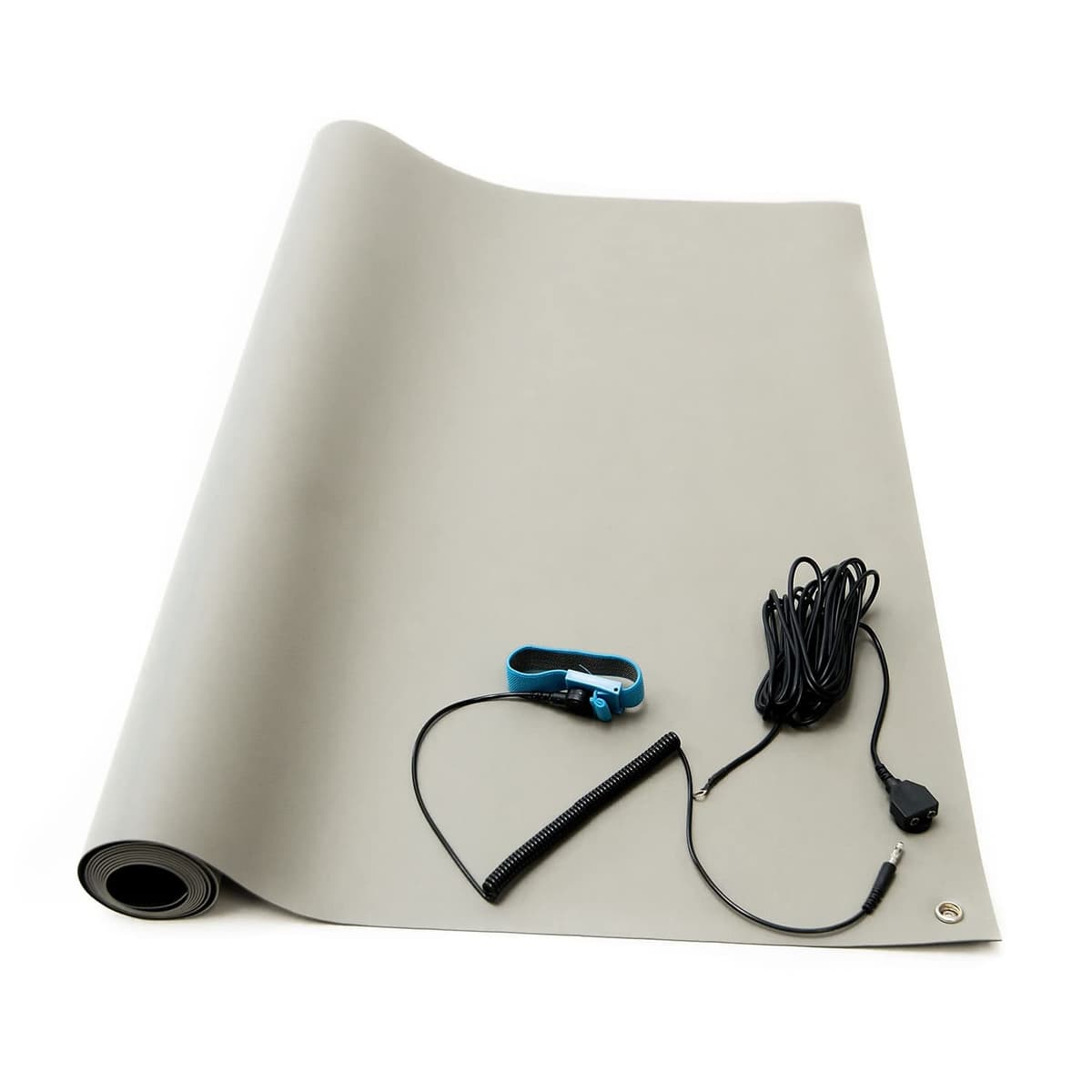 Bertech ESD Soldering Mat Kit 3 x 8 ft, 0.060 in, Gris, con pulsera y cable de tierra 2059USA-3x8GKT