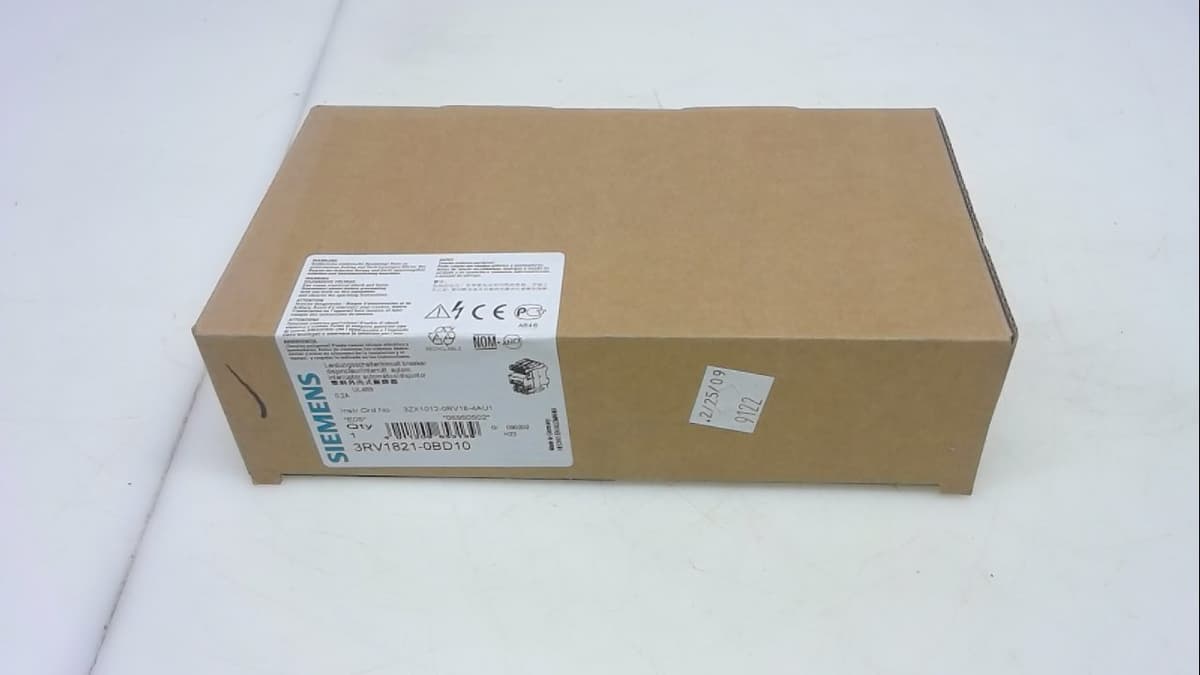 Siemens 3RV18 21-0BD10 Interruptor térmico/automático, terminales de tornillo, Tamaño S0, 0.2A