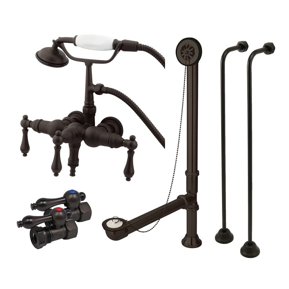 Kingston Brass CCK19T5A Juego de grifo para tina Clawfoot estilo vintage, Oil Rubbed Bronze