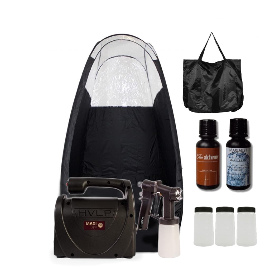 MaxiMist Elite Evo kit de máquina de bronceado sin sol con carpa negra