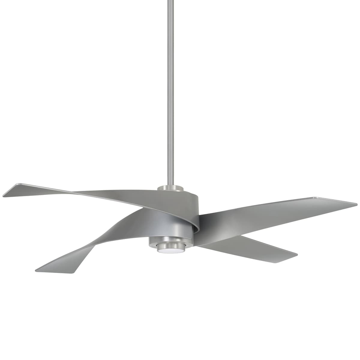 Minka-Aire F903L-BN/SL Artemis IV Ventilador de Techo de 64 pulgadas con luz LED y motor DC en Níquel Cepillado y aspas Silver