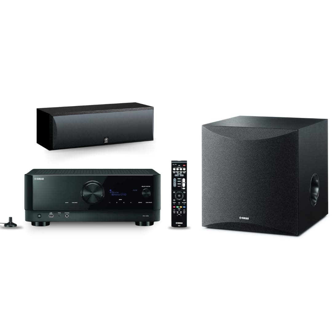 Yamaha RX-V6A 7.2-Channel AV Receiver + Subwoofer y Speaker Bundle