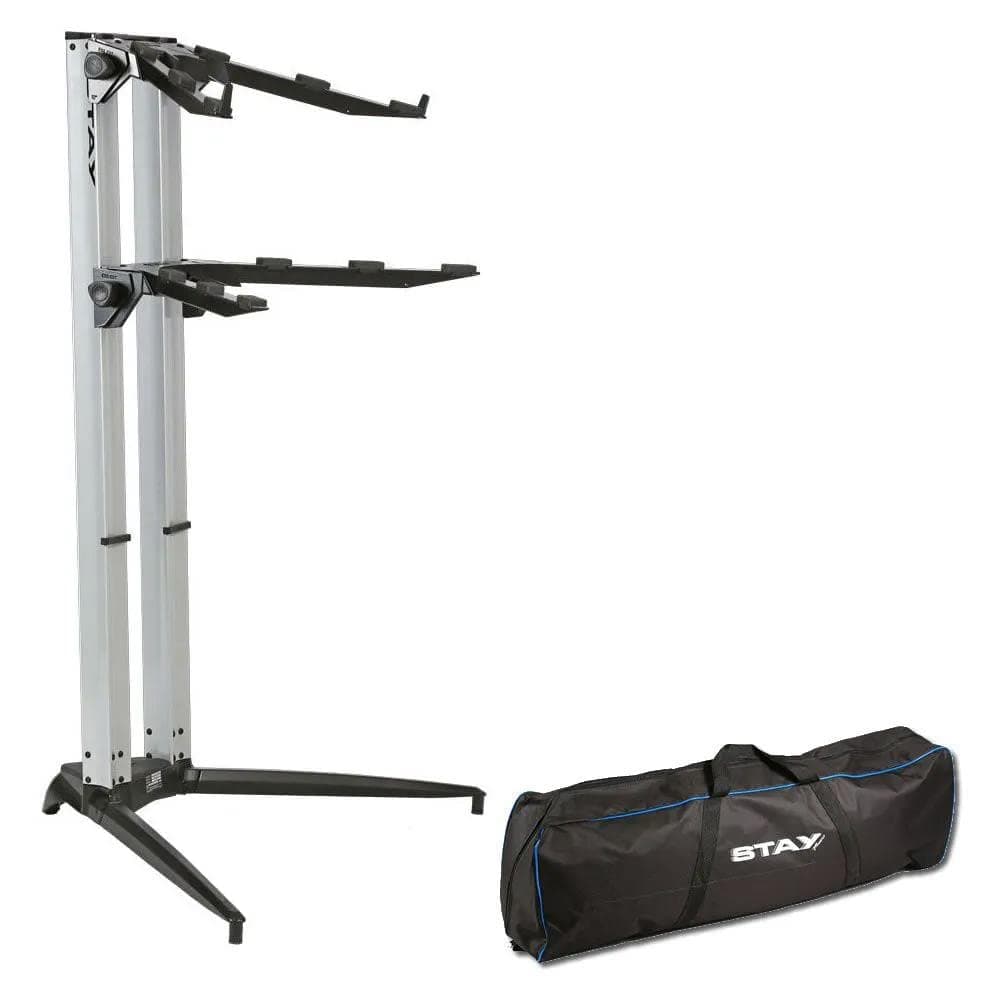STAY 2 Tier Piano Standing Stand - Soporte de 2 niveles, plateado 120002-SV