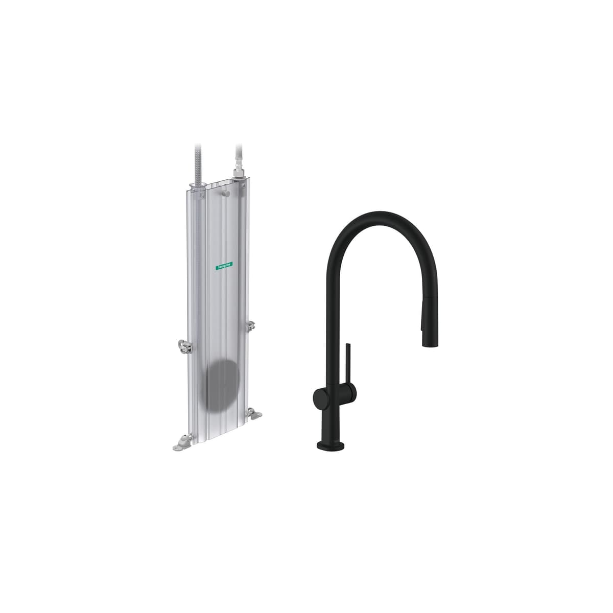 hansgrohe Talis N Black Grifo de Cocina Pico Alto con Duchador Extraíble, Matte Black 72801671