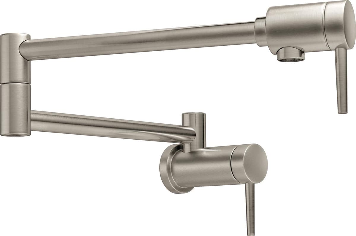 Delta 1165LF-SS Pot Filler empotrable en pared, acabado níquel cepillado