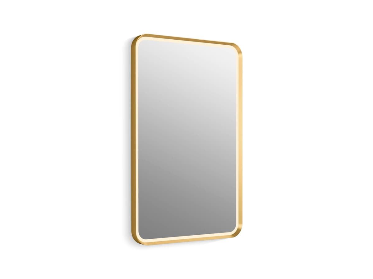 Kohler Espejo iluminado Essential Ultrabright 22 x 34 pulgadas - Brushed Gold 38023-DLM-BGL