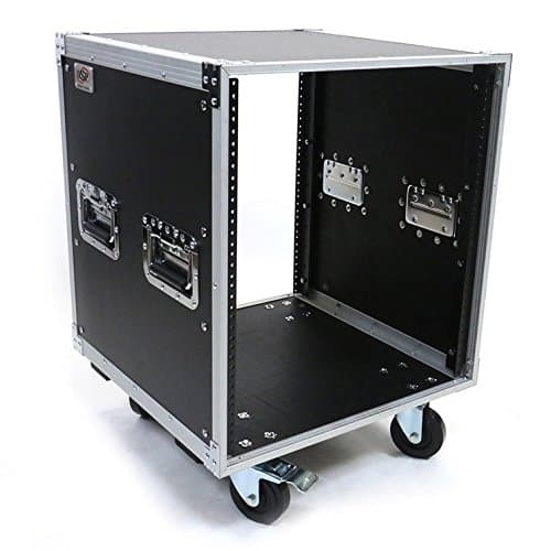 OSP Deluxe Studio Rack KD12U de 12 espacios con asas y ruedas