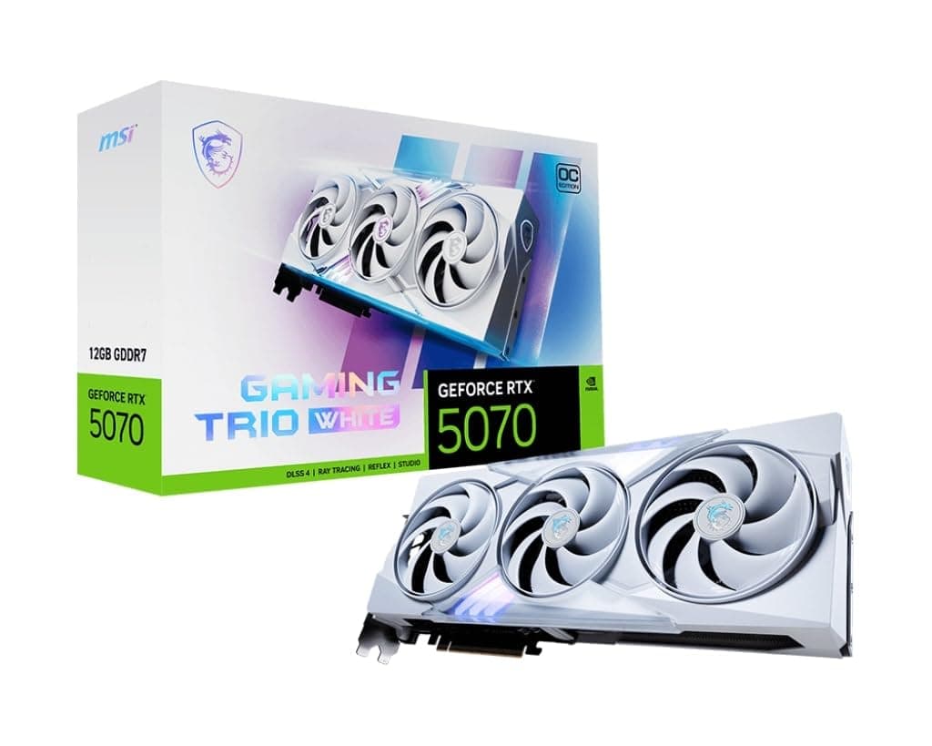MSI GeForce RTX 5070 12G Gaming Trio OC White - 12GB GDDR7 PCIe 5.0 (V532-021R)