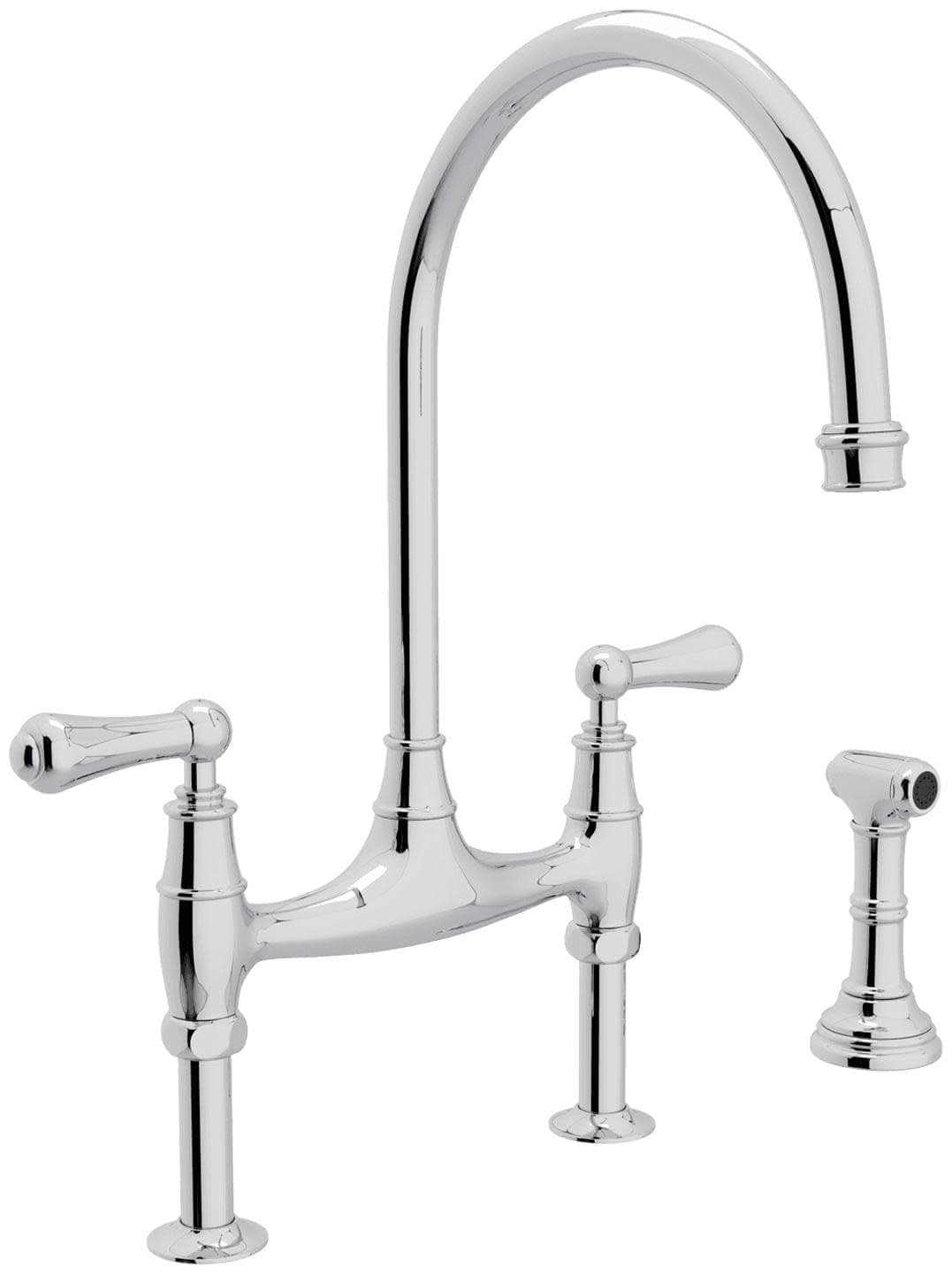 Rohl Perrin & Rowe U.4719L-APC-2 Grifo puente para cocina con rociador lateral