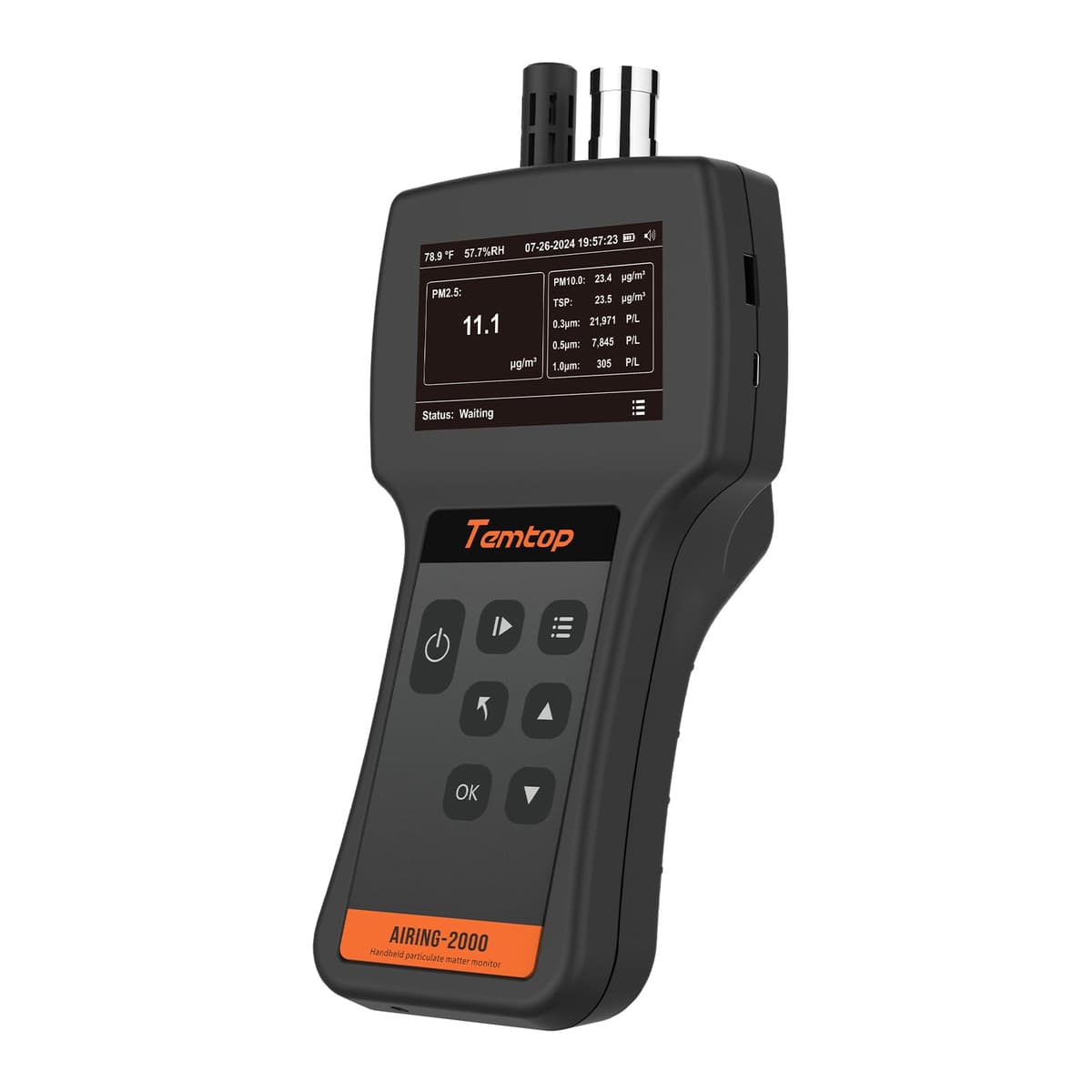 Temtop Handheld Particle Counter Airing-2000, PM2.5/PM10, Temp & Humidity