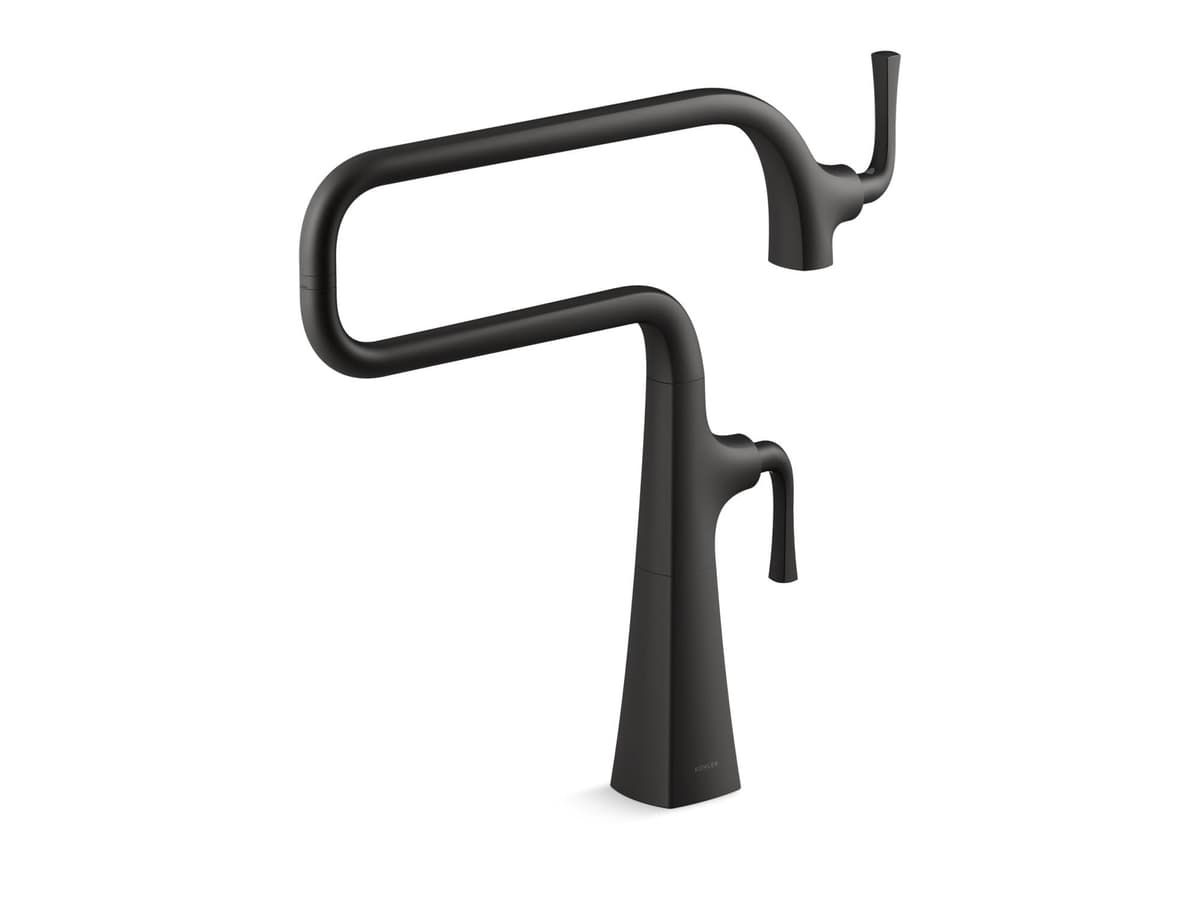 Kohler Graze Llave rellenadora de olla para cocina, montaje de pared (K-22067-BL)