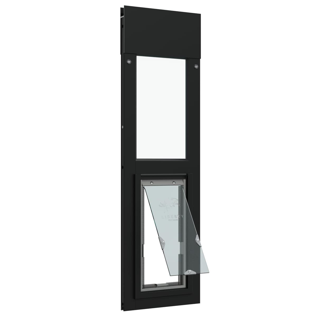 Liberty Puerta para Mascotas Panel para Ventanas Corredizas Horizontales | Marco de Aluminio con Tapa de Cierre para Hogares y Alquileres | Negro, Abertura Pequeña, Rango de Altura 45.5" - 47" 09LP-A0512-1B-3SI-45.5-47.0