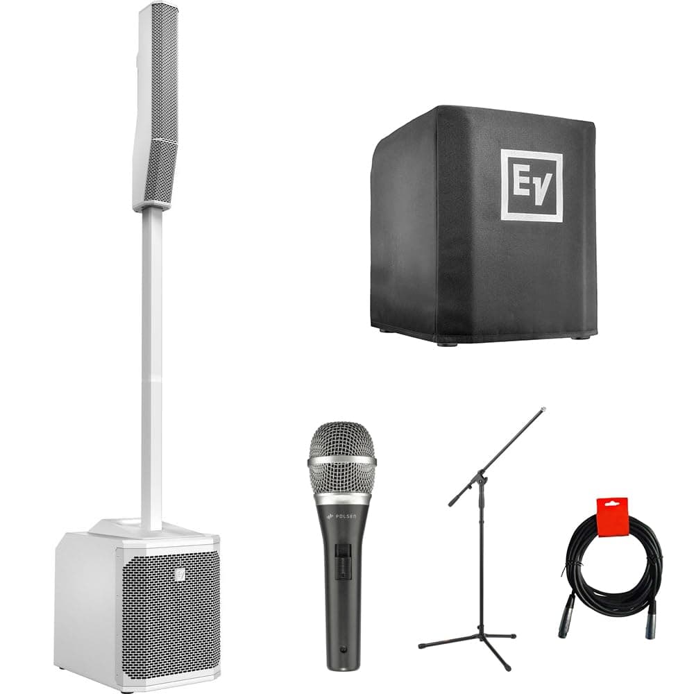 Electro-Voice Evolve 30M Kit Blanco con Cobertura, Micrófono Polsen M-85 y Soporte de Pie F.01U.366.319