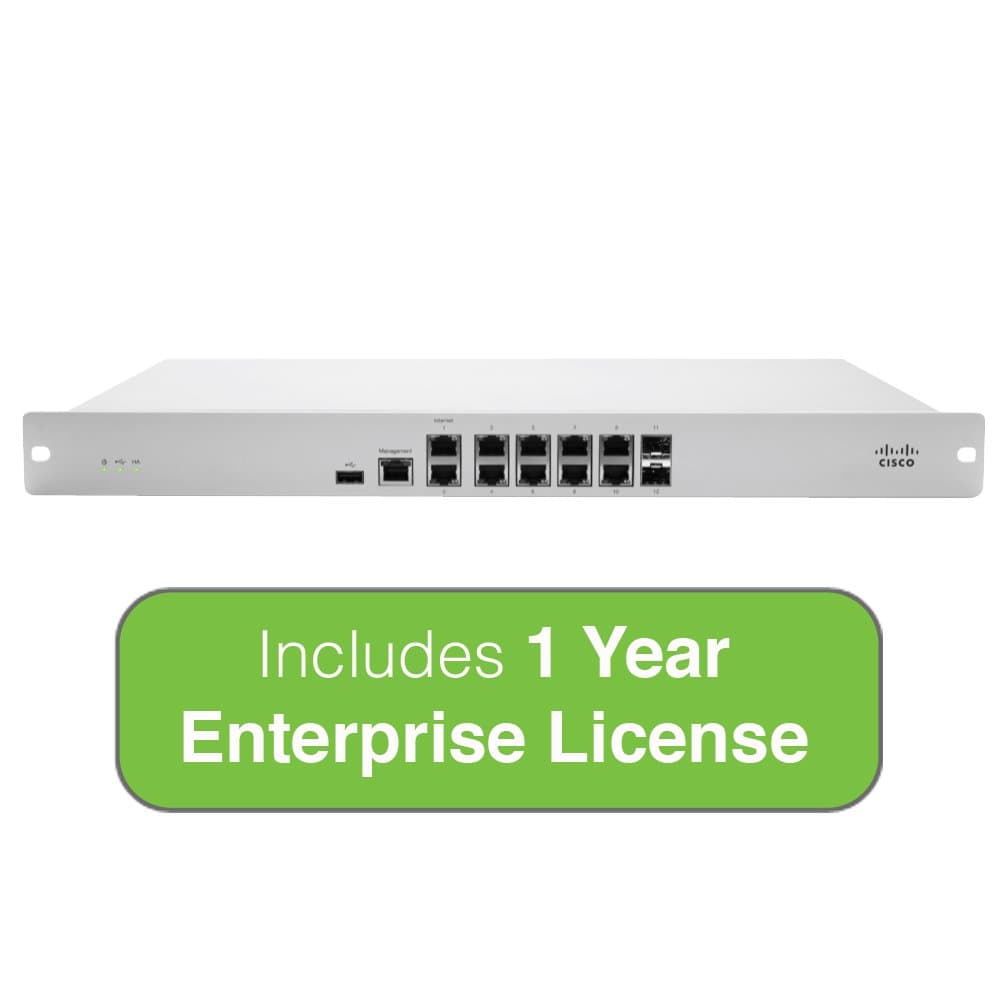 Artist Unknown Cisco Meraki MX84 Security Appliance Bundle - MX84 con licencia Enterprise 1 año, 500Mbps MX84-HW-BDL