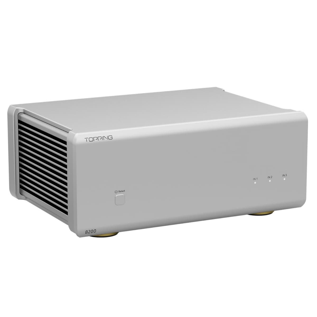 TOPPING B200 Mono Amplificador de Potencia Pura - Salida 200W, 3 Entradas Balanceadas XLR/TRS, 154dB SNR/DNR, 2 Modos de Ganancia, Trigger 12V Amplificador Discreto NFCA de Alta Potencia (TOPPING B200-Plata) 11B200