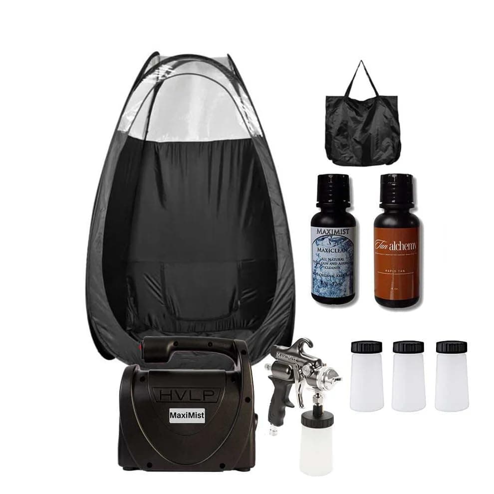 MaxiMist Elite Evo Pro Professional Sunless Spray Tan Machine Kit con carpa negra