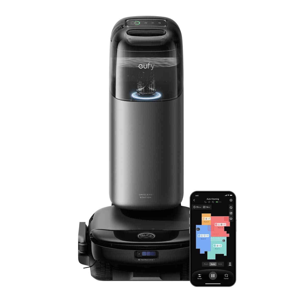 eufy Robot Vacuum Omni S1 Pro con HydroJet Roller Mop, Auto lavado y secado, Estación UniClean 10-en-1 T2080