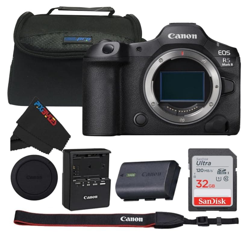Canon EOS R5 Mark II Mirrorless 45MP (Cuerpo) + PIXIBYTES Bundle - 8K, AF avanzado CAR5-MAKII