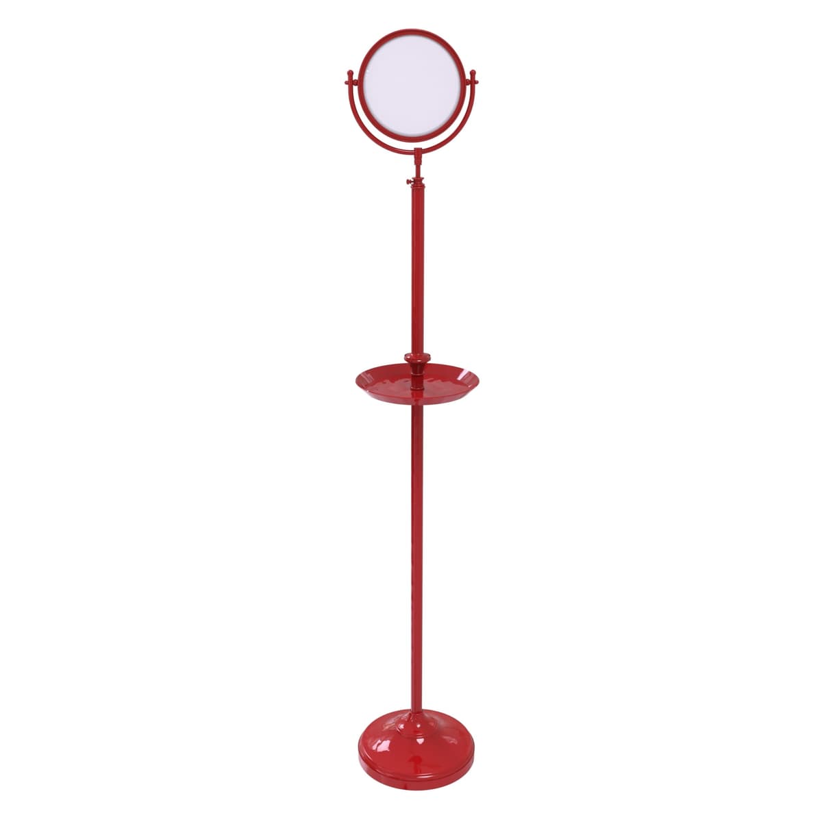 Allied Brass DMF-3/5X-FER Espejo de pie doble cara 8" con aumento 5X y bandeja, Fire Engine Red