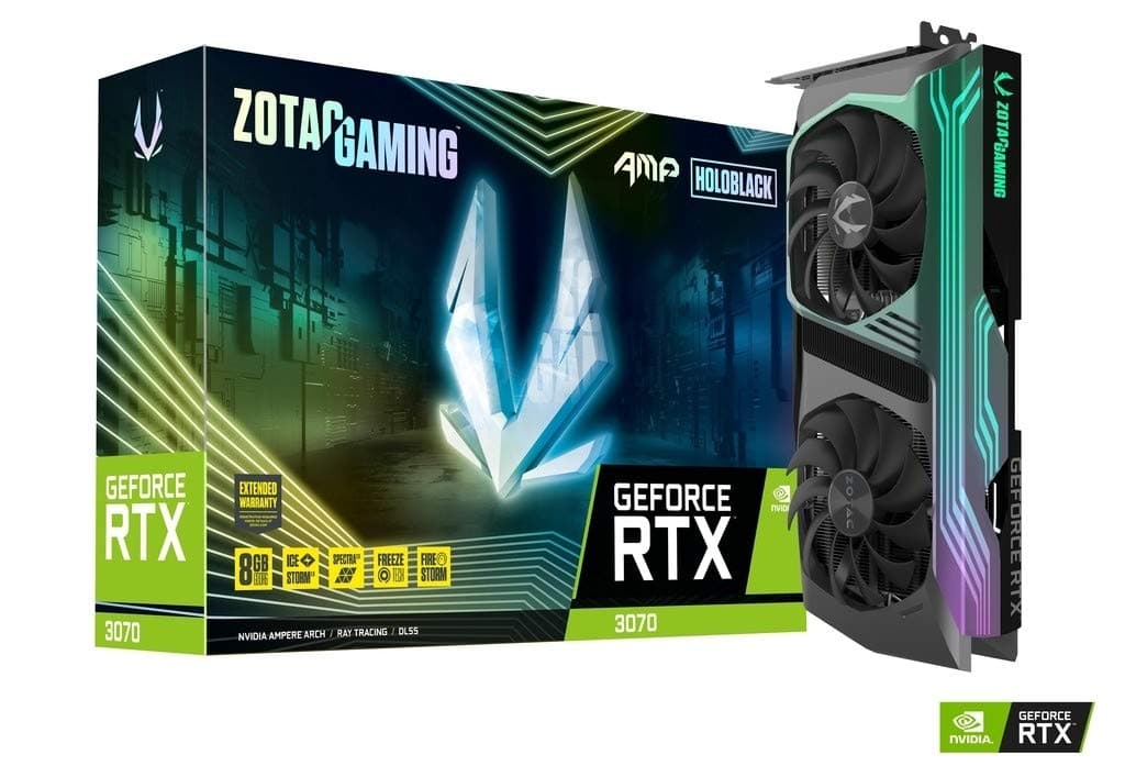 ZOTAC GAMING GeForce RTX 3070 AMP Holo 8GB GDDR6 256 bits 14 Gbps PCIe 4.0 Tarjeta de video para gaming ZT-A30700F-10P
