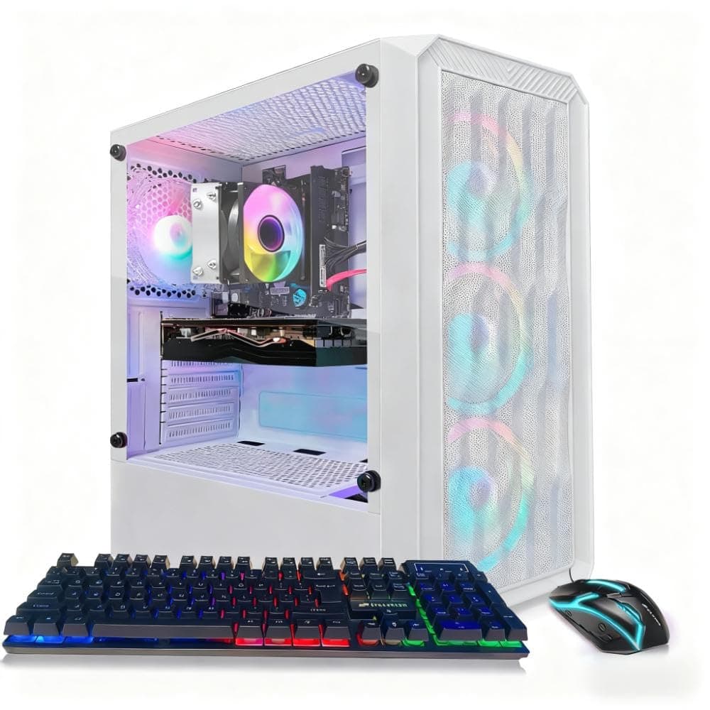 STGAubron PC de Escritorio Gamer, Radeon RX 580 8GB GDDR5, Intel Core i5-9400F hasta 4.1GHz, 16GB DDR4, SSD 1TB, WiFi 600M, BT 5.0, 4 Ventiladores RGB, Windows 11 Home