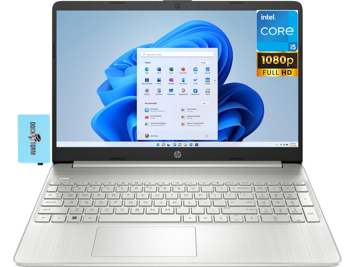 HP 15.6" FHD Laptop i5-1135G7 64GB RAM 2TB PCIe SSD Windows 11 Pro Bundle con DKZ Hub