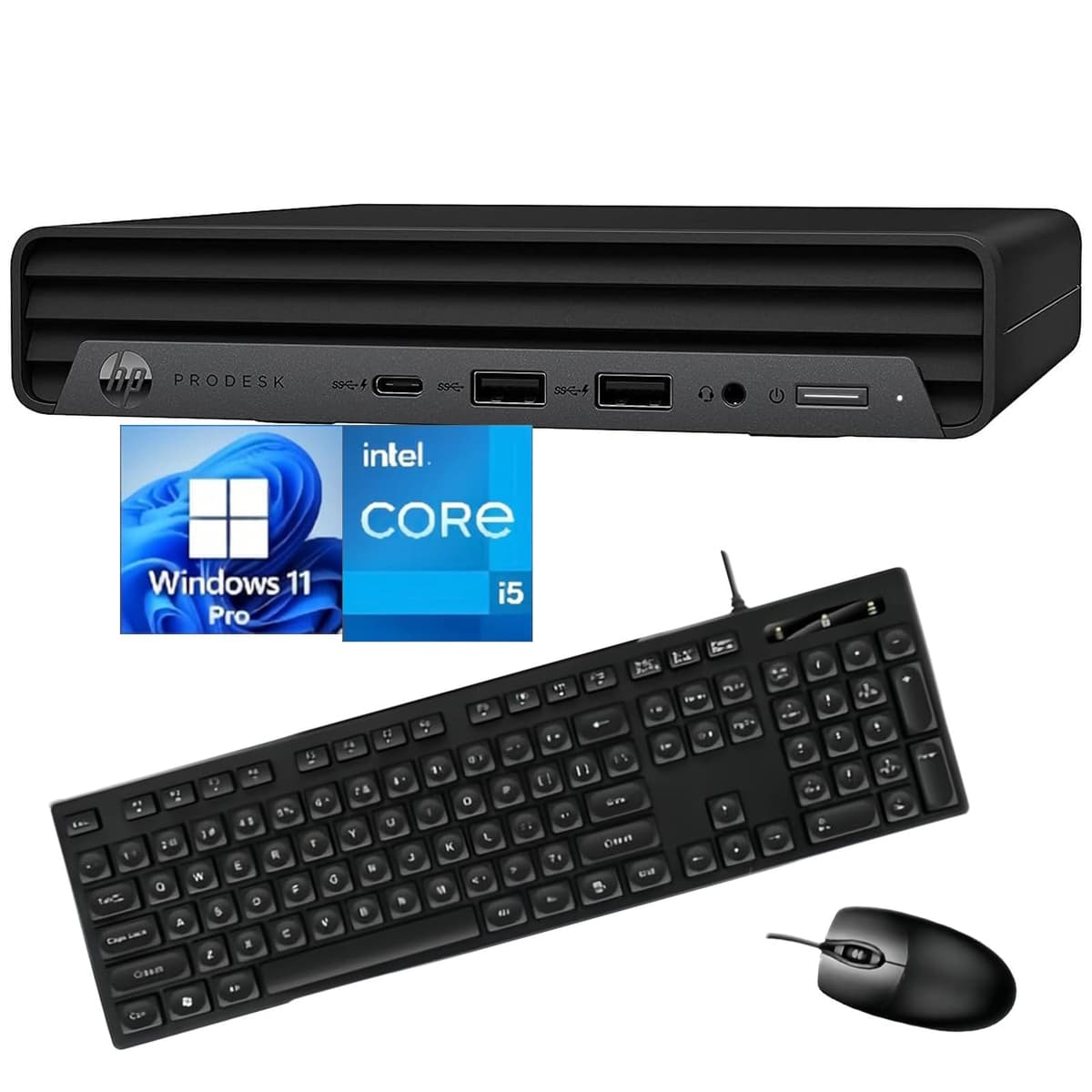 HP ProDesk 600 G6 Mini Desktop, Intel i5-10500T 2.3 GHz hasta 3.8 GHz, 32 GB RAM, 1 TB SSD, teclado y mouse, soporte 4K, DisplayPort, HDMI, USB-C 3.2, Windows 11 Pro, negro (reacondicionado)