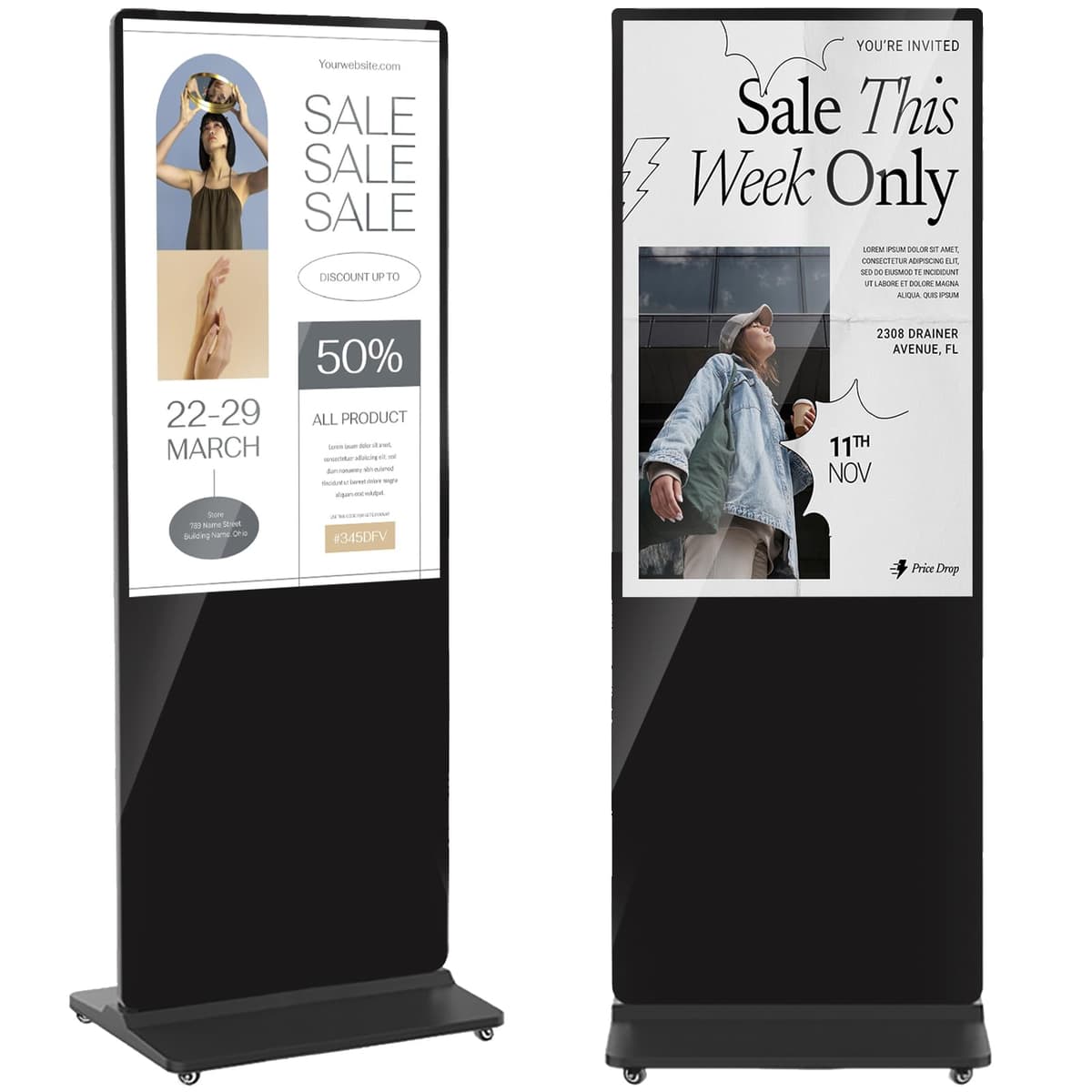 YCKJNB 49" Pantalla LCD para señalización interior (no táctil) con Android QIXZOCV-43-B-HB