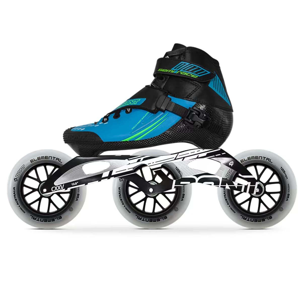 Bont Semi Race 125mm Patines Inline de 3 Ruedas (Azul-Negro, talla 7) BL Semi Race