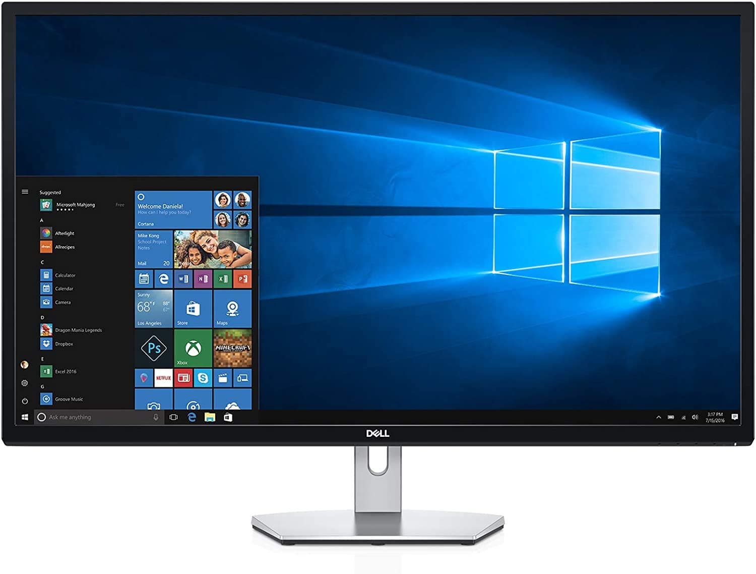 Dell S Series Monitor con iluminación LED 32" Negro (S3219D), QHD 2560 x 1440, 60Hz, 99% sRGB, 16:9, AMD FreeSync, 2 x parlantes de 5W, 2 x HDMI 1.4, DP 1.2, USB 3.0