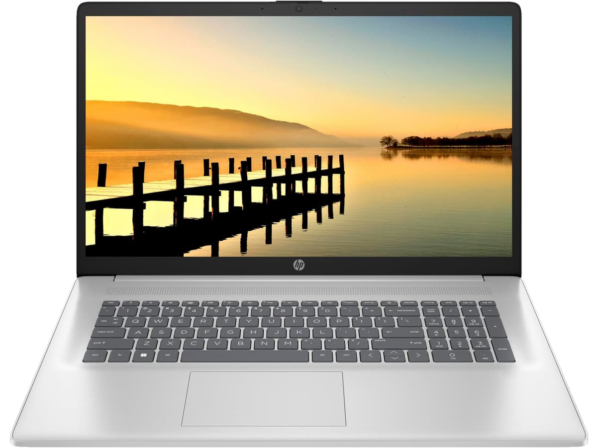 HP Essential portátil 17.3" HD+, 16GB DDR4 RAM, 1TB SSD PCIe, Intel Core i3-1125G4 quad-core (> i5-1035G4), teclado numérico, cámara web, WiFi, HDMI, USB-C, Windows 11, plateado, con accesorios CUE